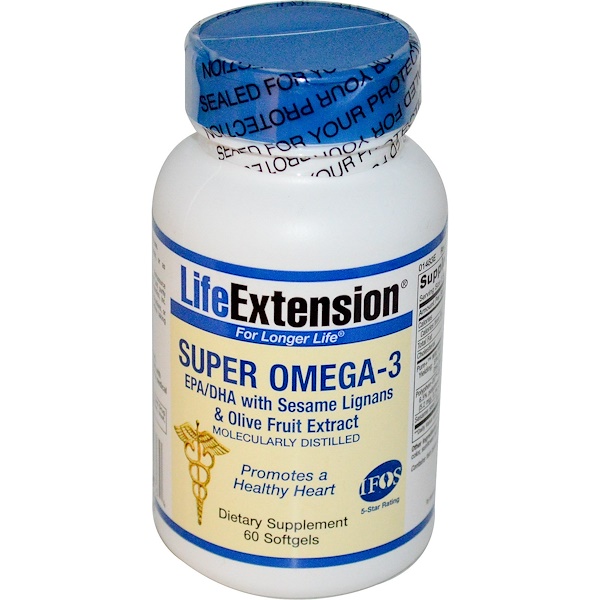 Life Extension, Super Omega3, EPA/DHA con Lignanos de Sésamo y