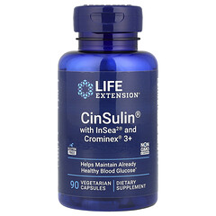 CinSulin із InSea2 і Crominex 3+, для підтримки здорового рівня глюкози, 90 вегетаріанських капсул
