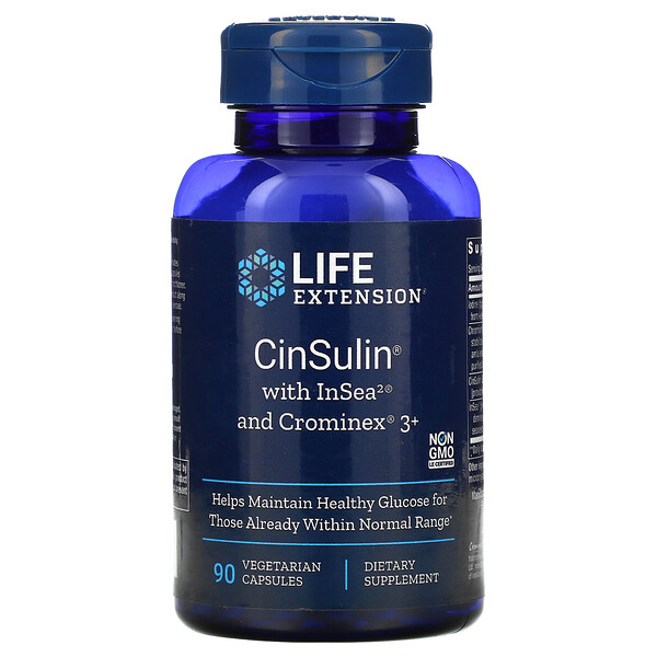 CinSulin с InSea2 и Crominex 3+, 90 растительных капсул