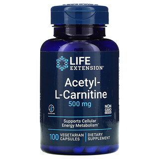 Life Extension, Acétyl-L-carnitine, 500 mg, 100 capsules végétariennes
