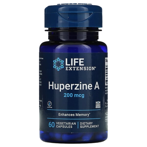 Life Extension, Гуперзин А, 200 мкг, 60 растительных капсул