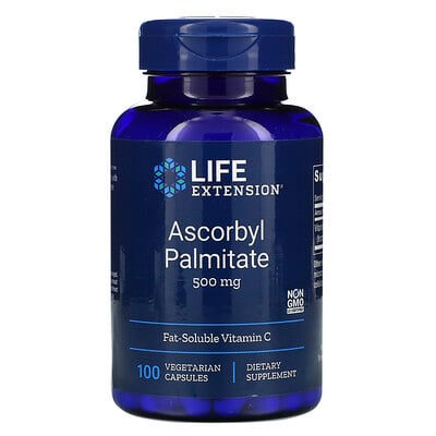 Life Extension Аскорбил пальмитат, 500 мг, 100 растительных капсул