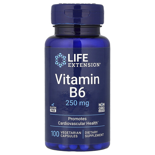 Life Extension ビタミンB6 250mg ベジタリアンカプセル100粒