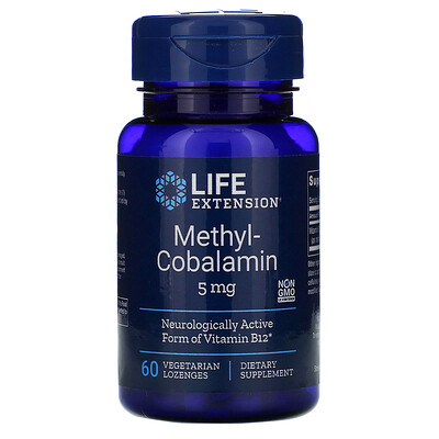 Life Extension Метил-кобаламин, 5 мг, 60 растительных леденцов