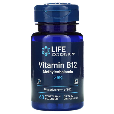 

Life Extension Vitamin B12 Methylcobalamin 5 mg 60 Vegetarian Lozenges