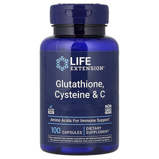 Life Extension, Glutation, cysteina i witamina C, 100 kapsułek