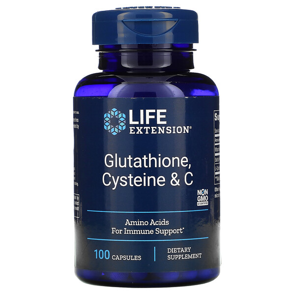 Life Extension, Glutathione, Cysteine & C, Glutathion, Cystein und Vitamin C, 100 Kapseln