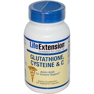 Life Extension, Глутатион, цистеин и витамин C, 100 капсул на растительной основе