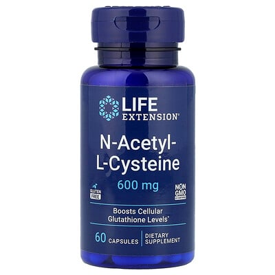Life Extension, N-acetil-L-cisteína, 600 mg, 60 cápsulas