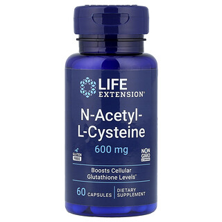 Life Extension, N-acetylo-L-cysteina, 600 mg, 60 kapsułek