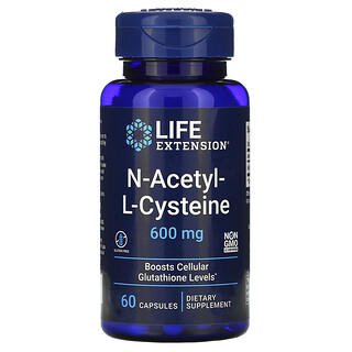 Life Extension, N-acetil-L-cisteína, 600 mg, 60 Cápsulas Vegetais