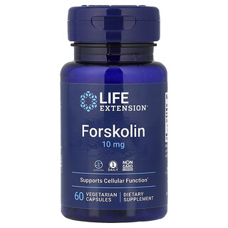 Life Extension, Forskolin, 10 mg, 60 vegetariske kapsler