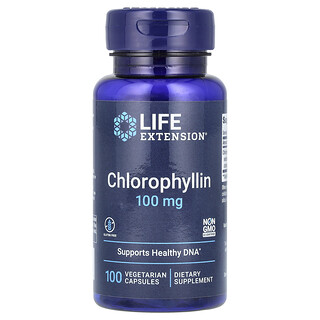 Life Extension, Klorofilin, 100 mg, 100 Kapsul Vegetarian