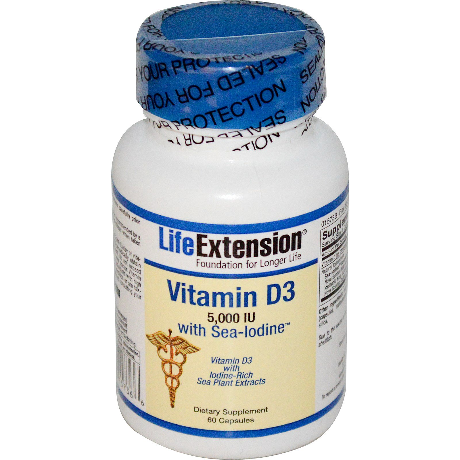 Life Extension Vitamin D3 With Sea Iodine 5000 Iu 60 Capsules Discontinued Item