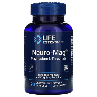 Life Extension Neuro-Mag, магний L-треонат, 90 вегетарианских капсул