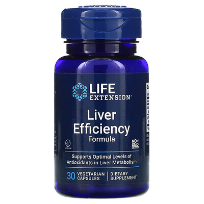 

Life Extension Liver Efficiency Formula, для здоровой работы печени, 30 вегетарианских капсул