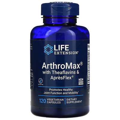 

Life Extension ArthroMax, ApresFlexwith с теафлавином, 120 растительных капсул