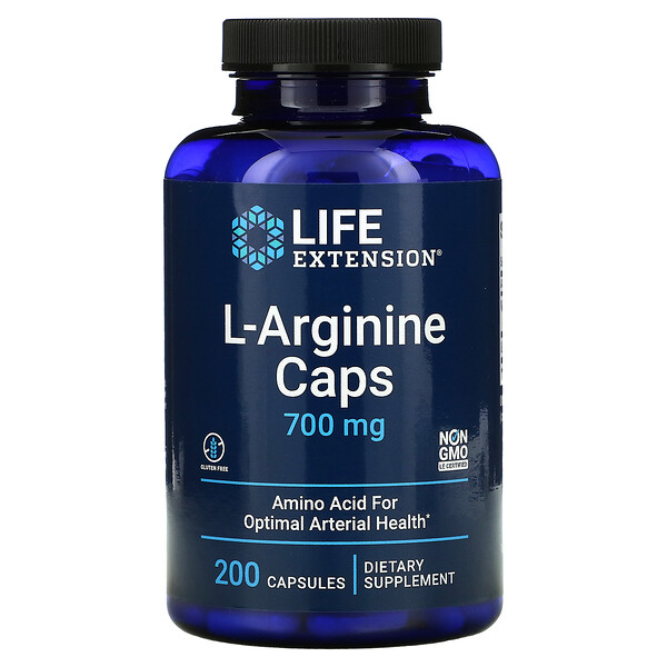 L-аргинин, 700 мг, 200 капсул