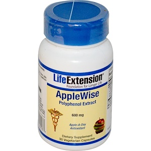 Купить Life Extension, AppleWise, экстракт полифенола, 600 мг, 30 растительных капсул  на IHerb