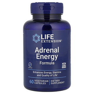 Life Extension, 腎上腺能量配方，60 粒素食膠囊。