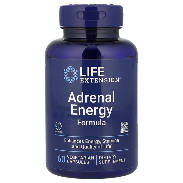Life Extension Adrenal Energy Formula, 60 Vegetarian Capsules