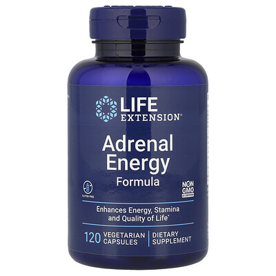 Life Extension, Adrenal Energy Formula, Fórmula de energía suprarrenal, 120 cápsulas vegetales