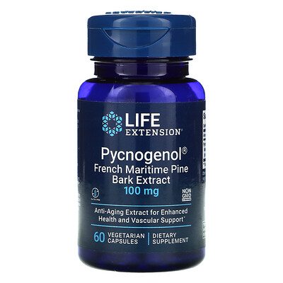 Life Extension Pycnogenol экстракт коры французской приморской сосны 100 мг 60 вегетарианских капсул