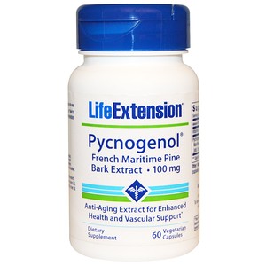 Life Extension, Пикногенол, экстракт коры французской морской сосны, 100 мг, 60 капсул