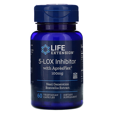 Life Extension 5-LOX блокатор с ApresFlex, 100 мг, 60 вегетарианских капсул