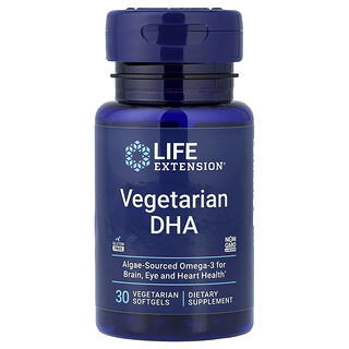 Life Extension, DHA vegetal, 30 cápsulas blandas vegetales (200 mg por cápsula blanda)
