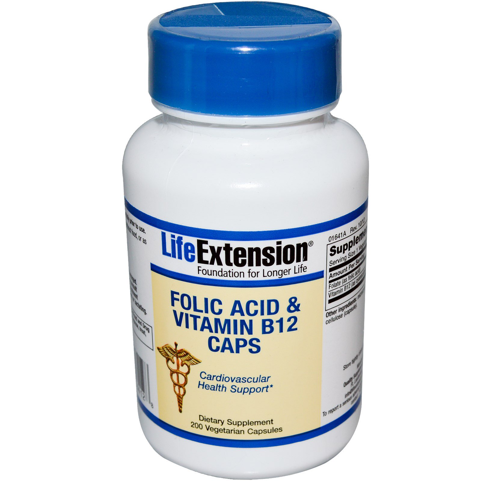 Life Extension, Folic Acid & Vitamin B12 Caps, 200 Veggie Caps iHerb