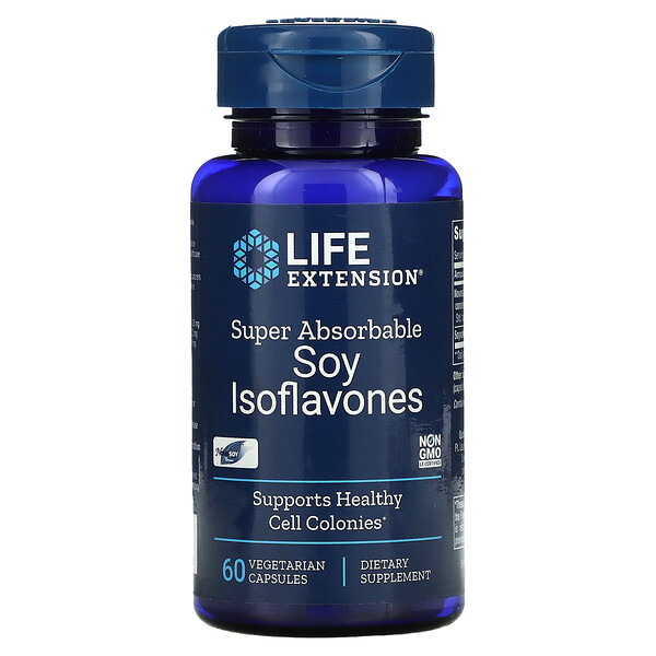 Life Extension, Isoflavonas de soya, Superabsorbibles, 60 cápsulas vegetales