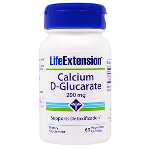 Life Extension, Кальций D-глюкарат, 200 мг, 60 растительных капсул купить на iHerb