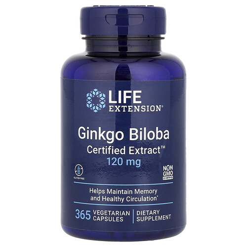 Life Extension イチョウ葉エキス 120mg ベジタリアンカプセル365粒