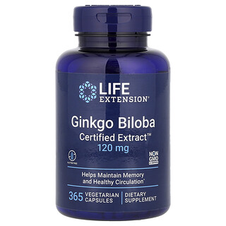 Life Extension, Ginkgo Biloba, 120mg, 베지 캡슐 365정