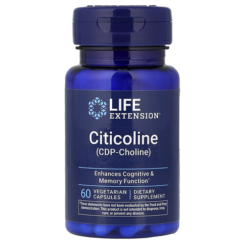Life Extension, Citicolin (CDP-Cholin), 60 pflanzliche Kapseln (250 mg pro Kapsel)