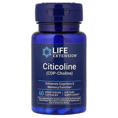 Life Extension, Citicolina (CDP-colina), 60 cápsulas vegetales (250 mg por cápsula)