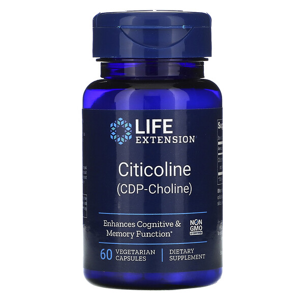 Life Extension, Цитиколин, 60 растительных капсул