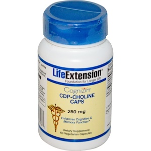 Купить Life Extension, Cognizin, капсулы с CDP-холином, 250 мг, 60 растительных капсул  на IHerb