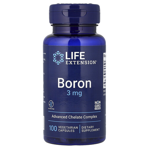 Life Extension, Boron, Bor, 3 mg, 100 pflanzliche Kapseln