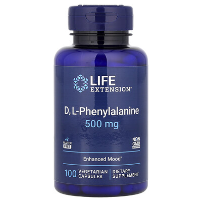 Life Extension, D, L-Phenylalanine, 500 mg, 100 Vegetarian Capsules