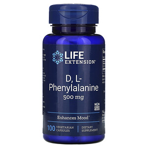 Отзывы о Лайф Экстэншн, D, L-Phenylalanine, 500 mg, 100 Vegetarian Capsules