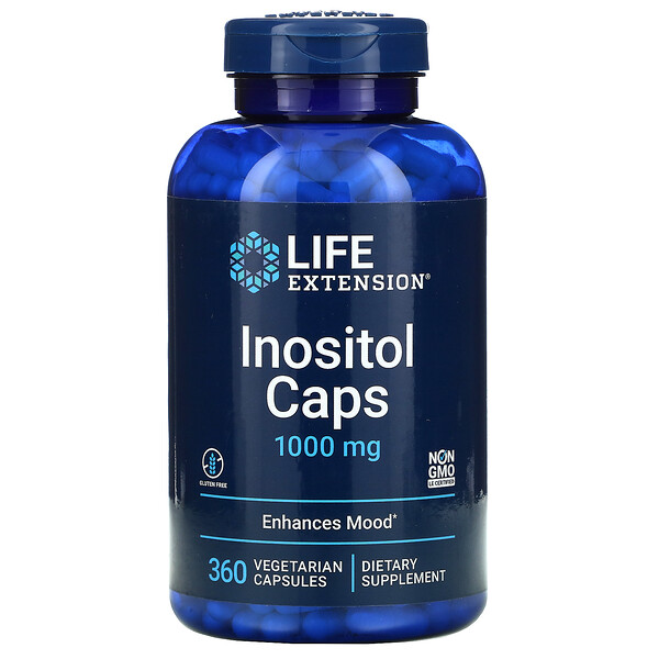 Life Extension, Inositol Caps, Inosit-Kapseln, 1.000 mg, 360 vegetarische Kapseln