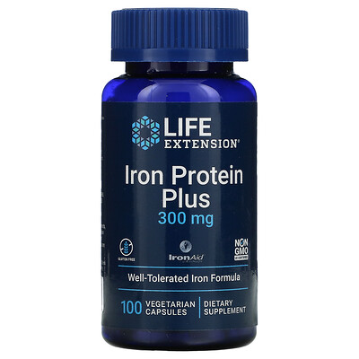 

Life Extension Iron Protein Plus 300 mg 100 Vegetarian Capsules