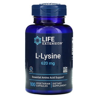 Life Extension, L-Lysine, 620 mg, 100 Vegetarian Capsules