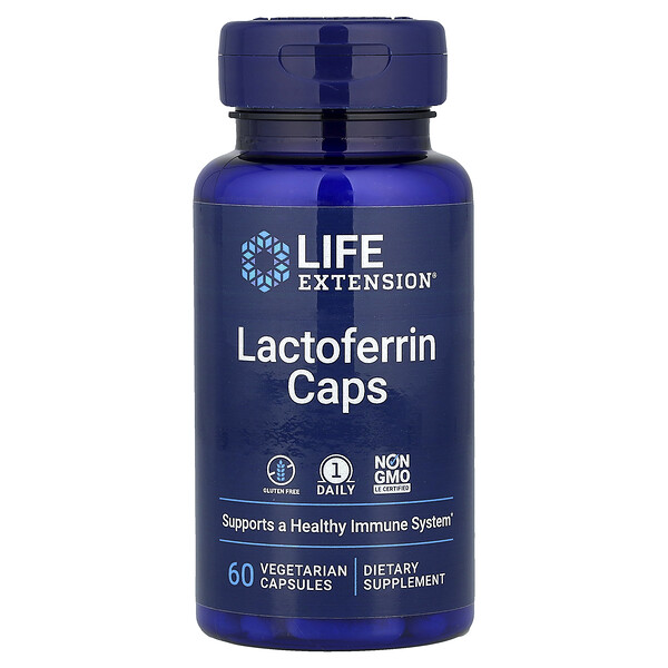 Life Extension Lactoferrin Caps, 60 Vegetarian Capsules (300 mg per Capsule)