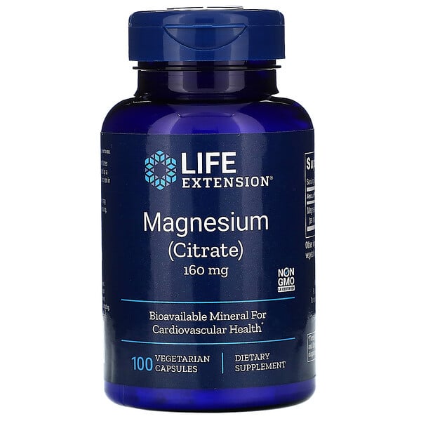 Life Extension, Магний, 160 мг, 100 вегетарианских капсул