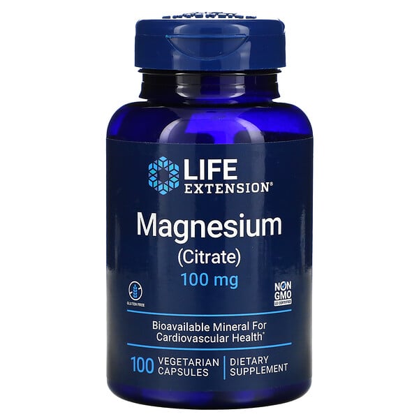 Magnesio (citrato), 100 mg, 100 cápsulas vegetales