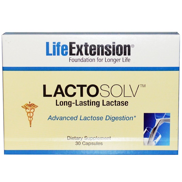 Life Extension, LactoSolv, Long Lasting Lactase, 30 Capsules iHerb