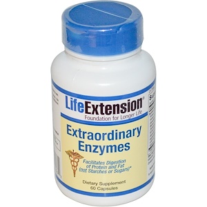 Life Extension, Дополнительные ферменты, 60 капсул